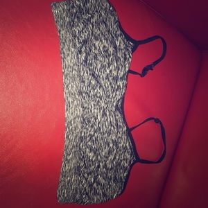 A Gray Black And White Sports Bra
